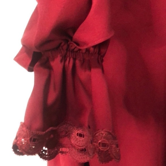 Saks Fifth Avenue Women’s Cold Shoulder Mini Dress Red Burgundy Size Small - Picture 3 of 7